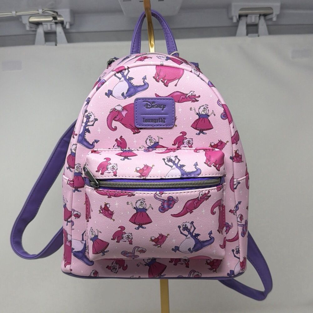 RARE Disney Loungefly Figment Allover Print Mini Backpack EPCOT STORE MODEL